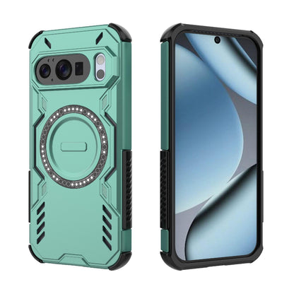 Google Pixel 10 Pro 5G Butterfly Armor MagSafe Magnetic Ring Shockproof Protective Phone Case with Stand