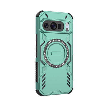 Google Pixel 10 Pro 5G Butterfly Armor MagSafe Magnetic Ring Shockproof Protective Phone Case with Stand