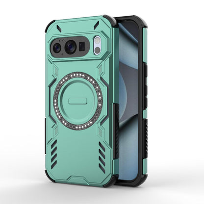 Google Pixel 10 Pro 5G Butterfly Armor MagSafe Magnetic Ring Shockproof Protective Phone Case with Stand