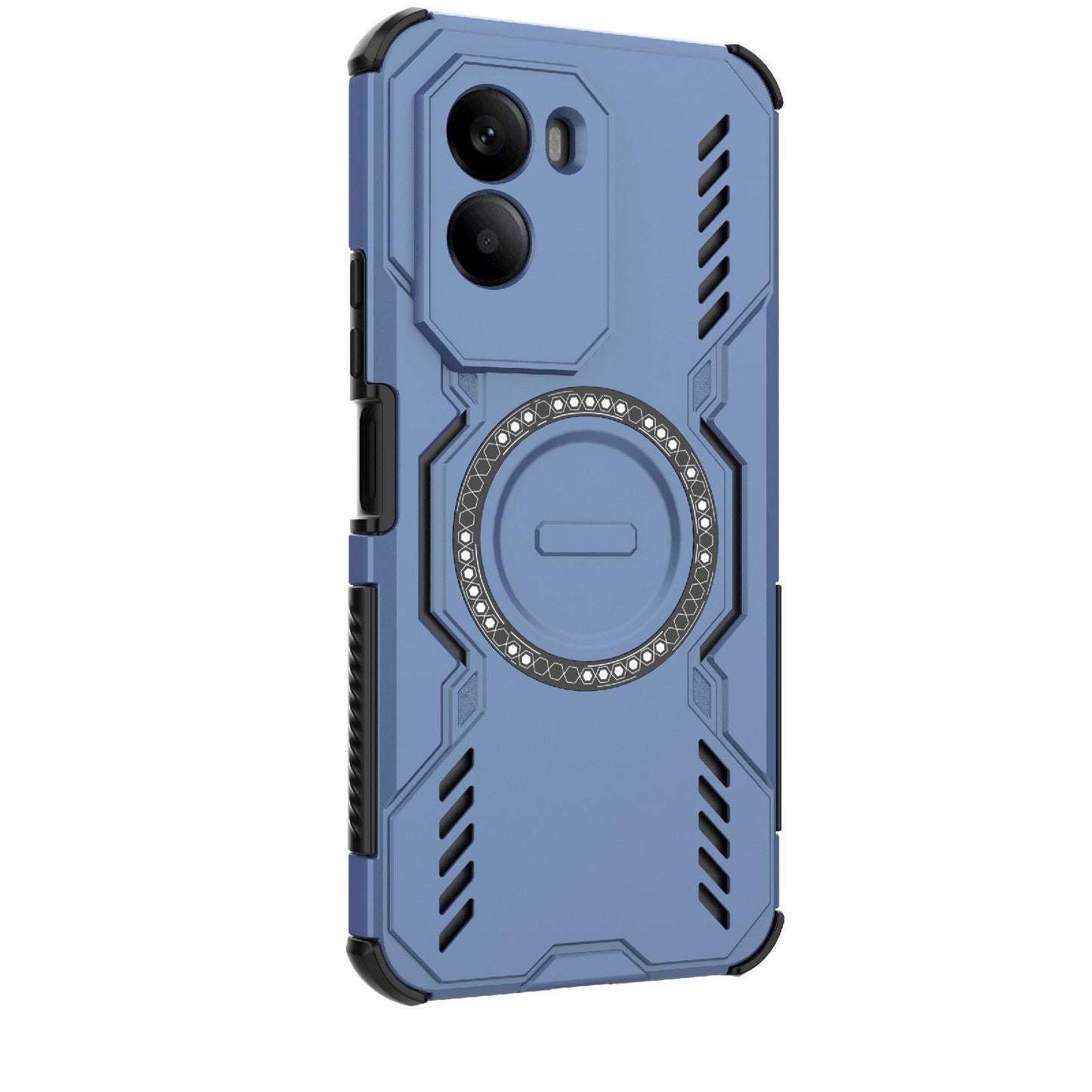 Xiaomi Poco M7 4G 169mm Butterfly Armor MagSafe Magnetic Ring Shockproof Protective Phone Case with Stand