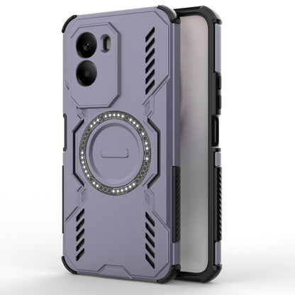 Xiaomi Poco M7 4G 169mm Butterfly Armor MagSafe Magnetic Ring Shockproof Protective Phone Case with Stand