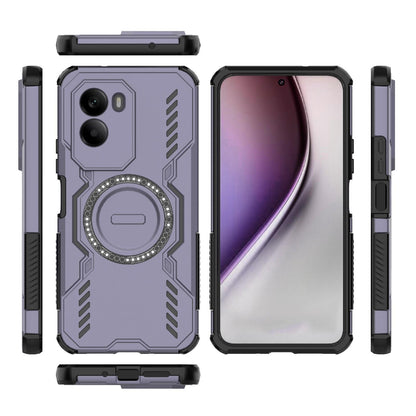 Xiaomi Poco M7 4G 169mm Butterfly Armor MagSafe Magnetic Ring Shockproof Protective Phone Case with Stand