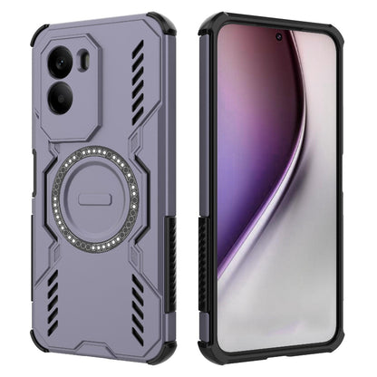 Xiaomi Poco M7 4G 169mm Butterfly Armor MagSafe Magnetic Ring Shockproof Protective Phone Case with Stand