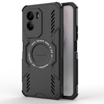 Xiaomi Poco M7 4G 169mm Butterfly Armor MagSafe Magnetic Ring Shockproof Protective Phone Case with Stand