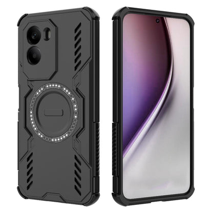 Xiaomi Poco M7 4G 169mm Butterfly Armor MagSafe Magnetic Ring Shockproof Protective Phone Case with Stand