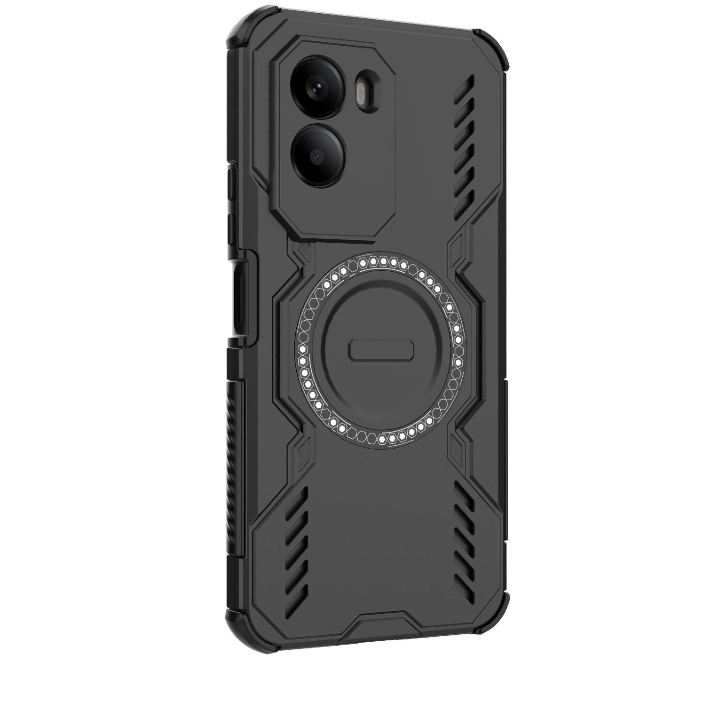 Xiaomi Poco M7 4G 169mm Butterfly Armor MagSafe Magnetic Ring Shockproof Protective Phone Case with Stand