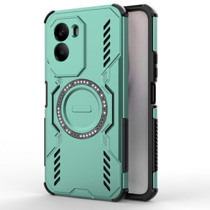 Xiaomi Poco M7 4G 169mm Butterfly Armor MagSafe Magnetic Ring Shockproof Protective Phone Case with Stand