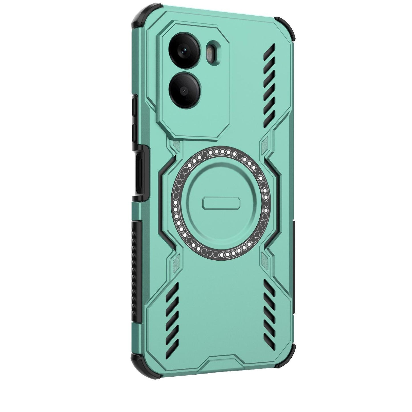 Xiaomi Poco M7 4G 169mm Butterfly Armor MagSafe Magnetic Ring Shockproof Protective Phone Case with Stand