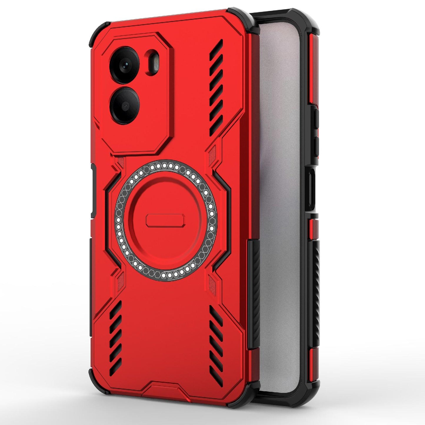 Xiaomi Poco M7 4G 169mm Butterfly Armor MagSafe Magnetic Ring Shockproof Protective Phone Case with Stand