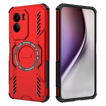 Xiaomi Poco M7 4G 169mm Butterfly Armor MagSafe Magnetic Ring Shockproof Protective Phone Case with Stand