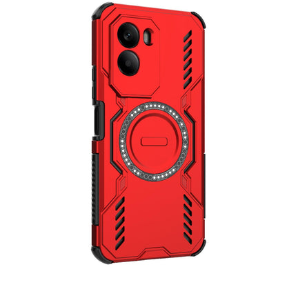Xiaomi Poco M7 4G 169mm Butterfly Armor MagSafe Magnetic Ring Shockproof Protective Phone Case with Stand
