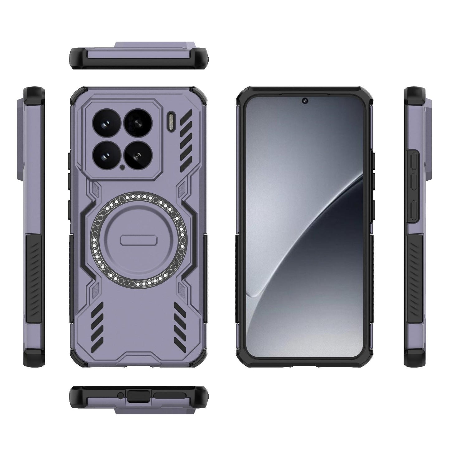 Xiaomi 15 5G Butterfly Armor MagSafe Magnetic Ring Shockproof Protective Phone Case with Stand