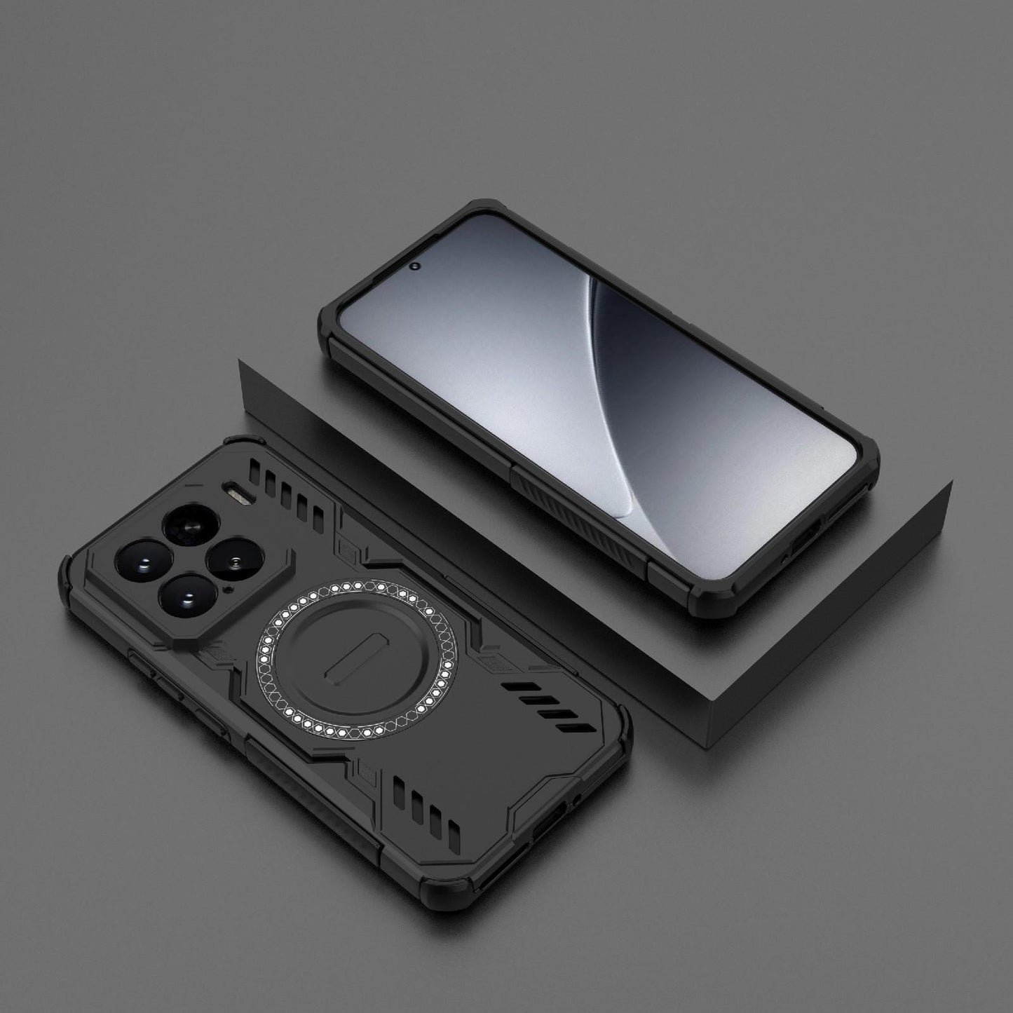 Xiaomi 15 5G Butterfly Armor MagSafe Magnetic Ring Shockproof Protective Phone Case with Stand