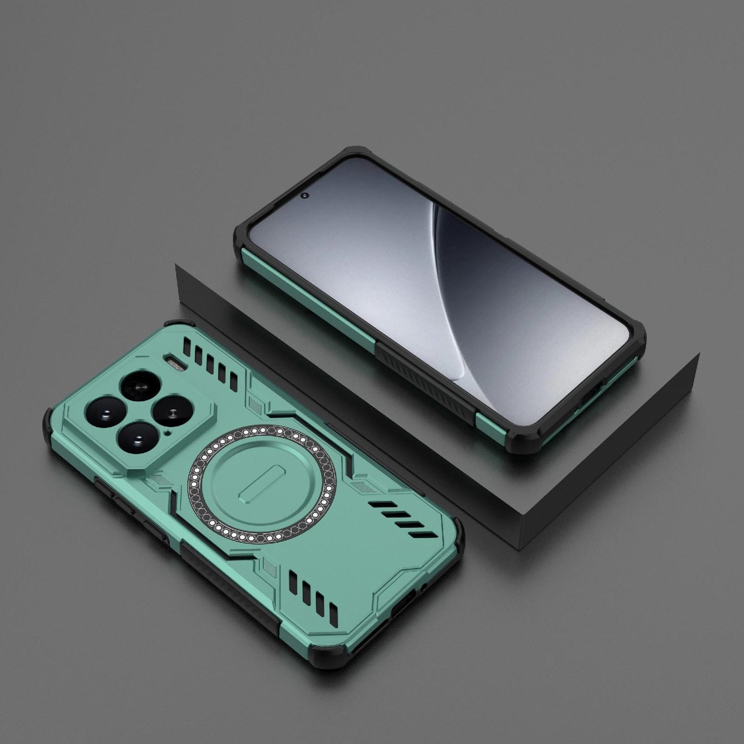 Xiaomi 15 5G Butterfly Armor MagSafe Magnetic Ring Shockproof Protective Phone Case with Stand