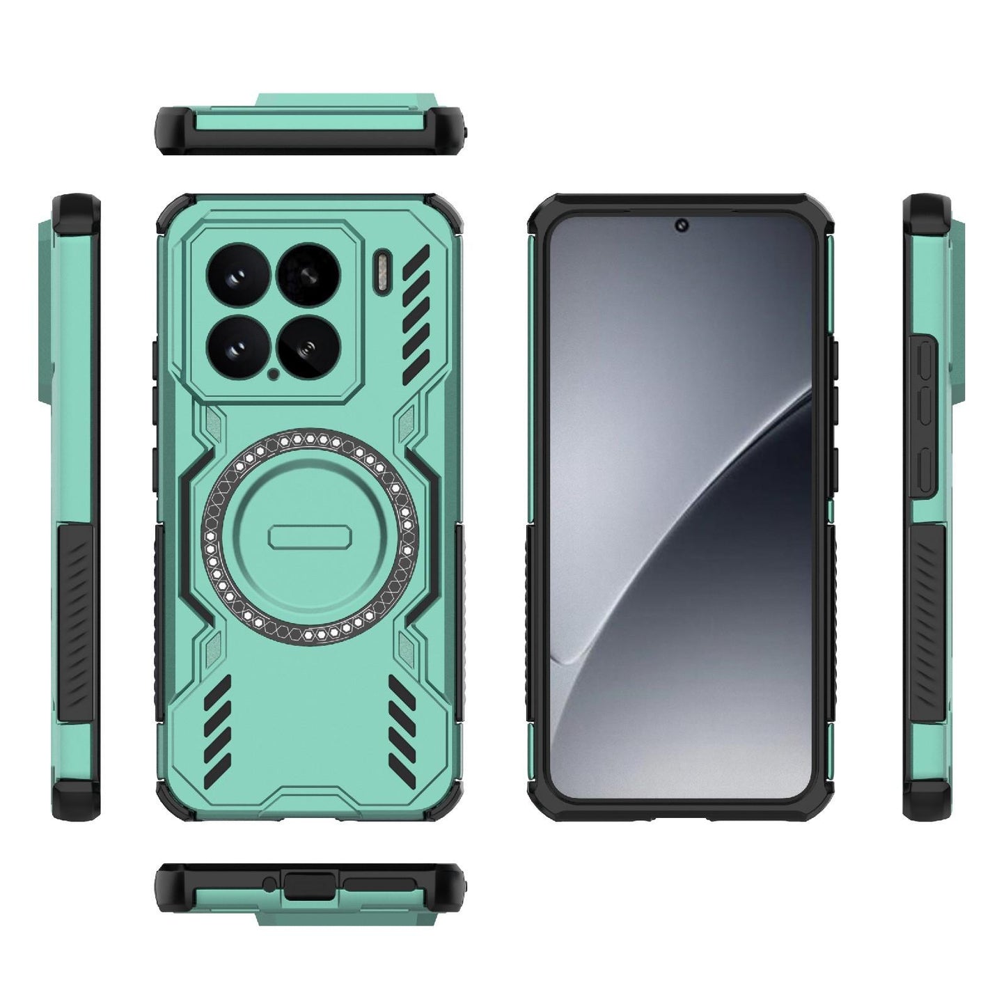 Xiaomi 15 5G Butterfly Armor MagSafe Magnetic Ring Shockproof Protective Phone Case with Stand