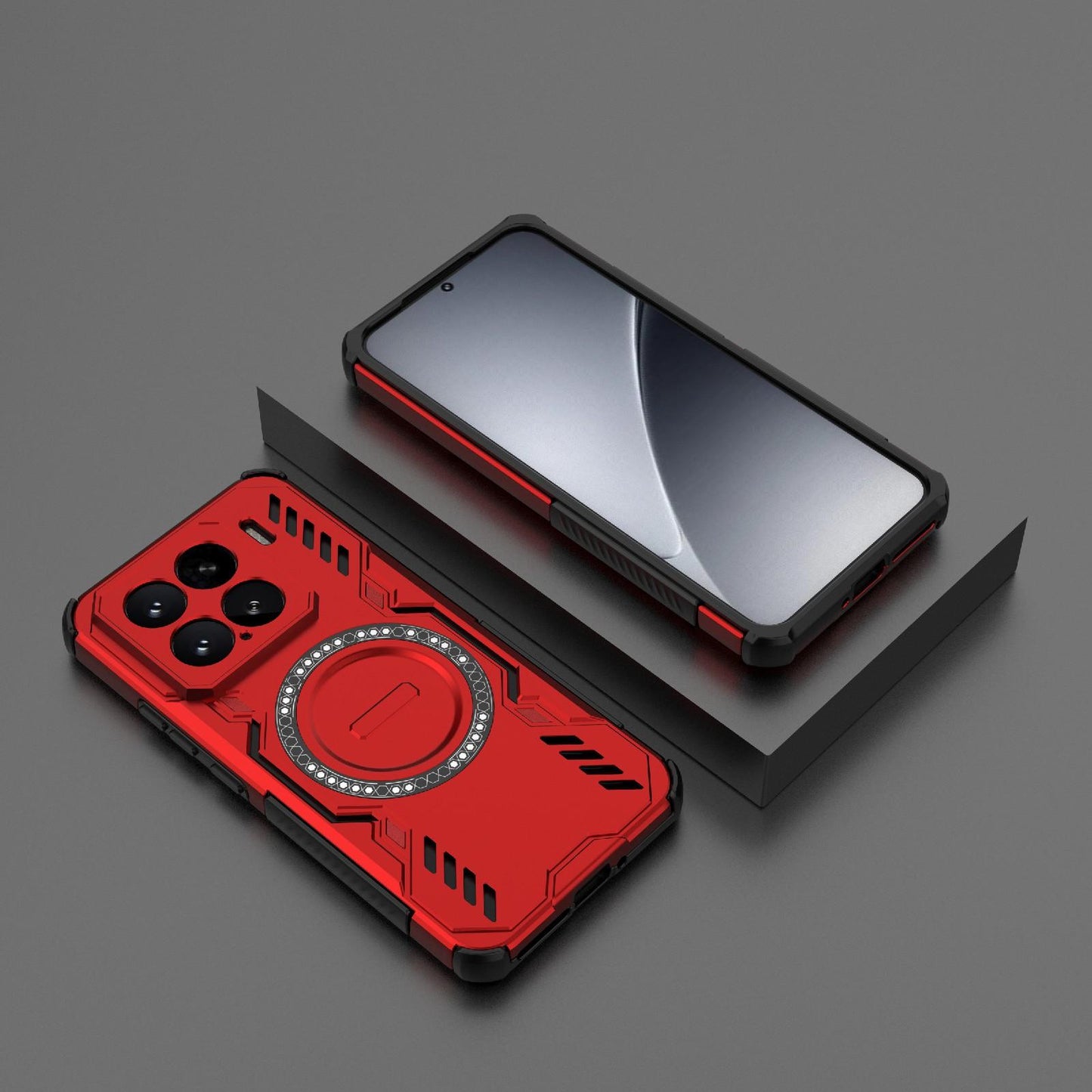 Xiaomi 15 5G Butterfly Armor MagSafe Magnetic Ring Shockproof Protective Phone Case with Stand