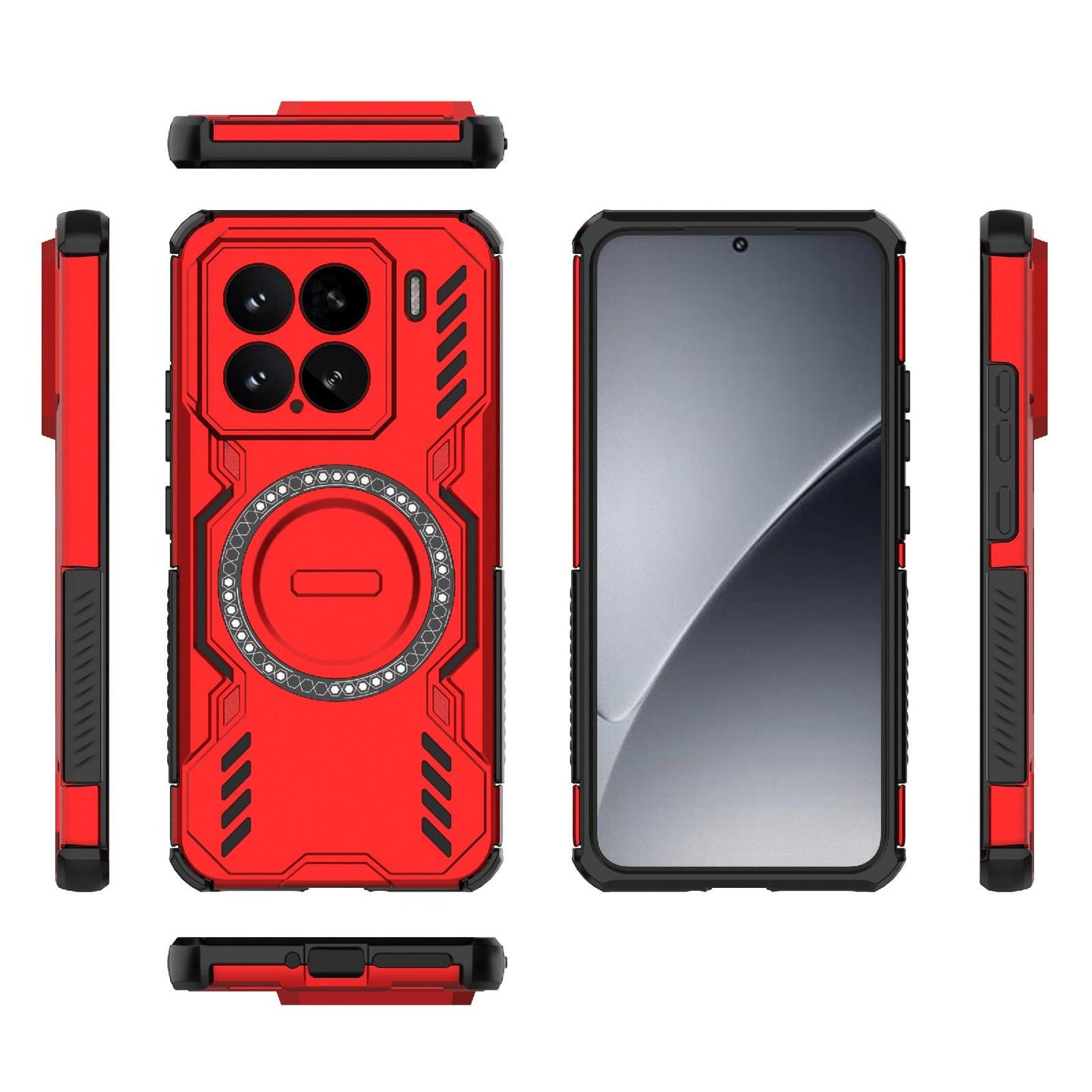 Xiaomi 15 5G Butterfly Armor MagSafe Magnetic Ring Shockproof Protective Phone Case with Stand