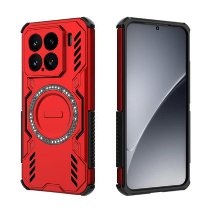 Xiaomi 15 5G Butterfly Armor MagSafe Magnetic Ring Shockproof Protective Phone Case with Stand