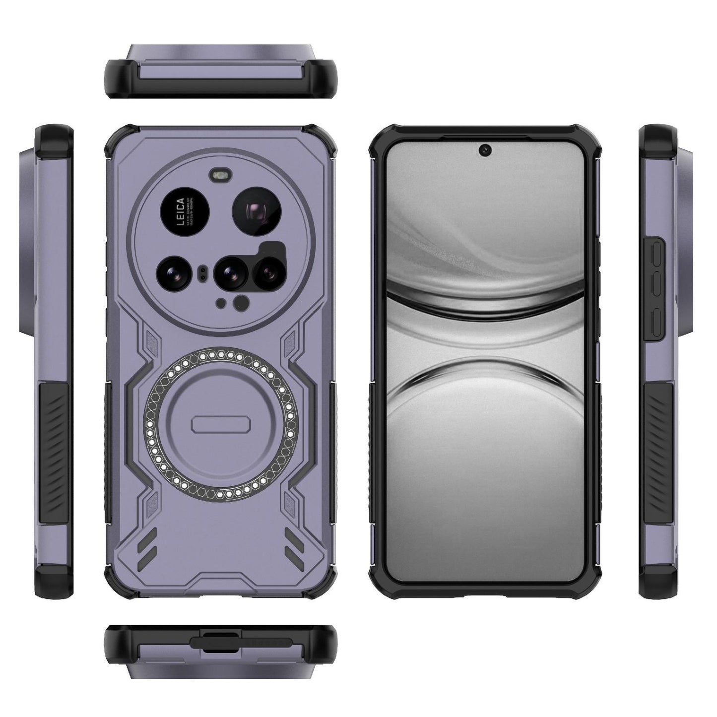 Xiaomi 15 Ultra 5G Butterfly Armor MagSafe Magnetic Ring Shockproof Protective Phone Case with Stand