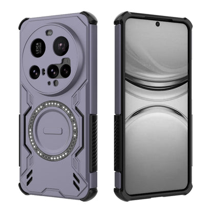 Xiaomi 15 Ultra 5G Butterfly Armor MagSafe Magnetic Ring Shockproof Protective Phone Case with Stand