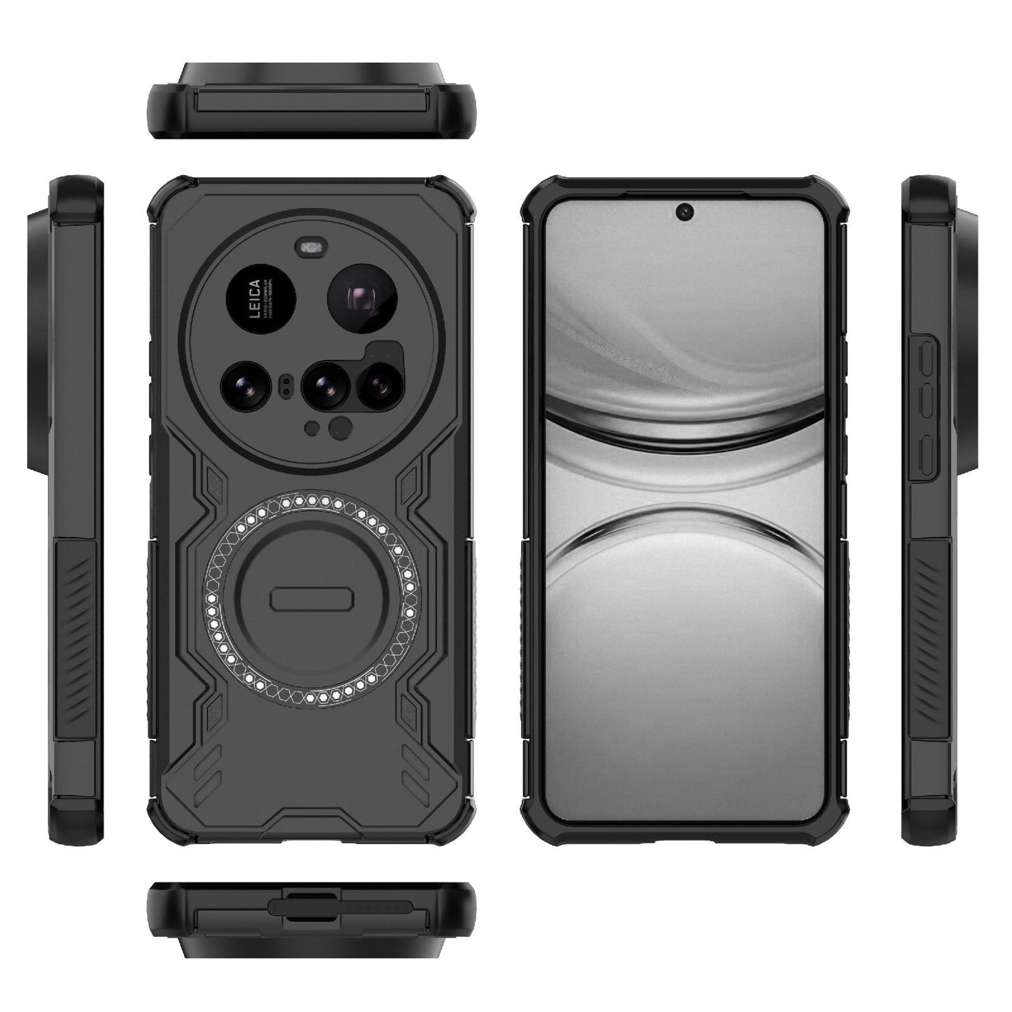 Xiaomi 15 Ultra 5G Butterfly Armor MagSafe Magnetic Ring Shockproof Protective Phone Case with Stand