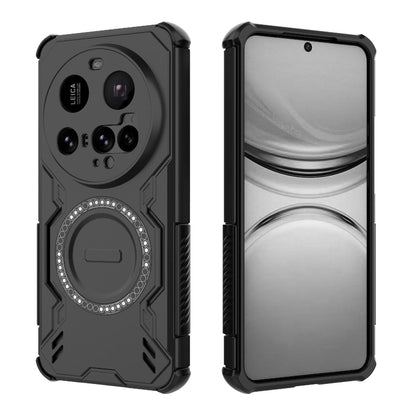 Xiaomi 15 Ultra 5G Butterfly Armor MagSafe Magnetic Ring Shockproof Protective Phone Case with Stand