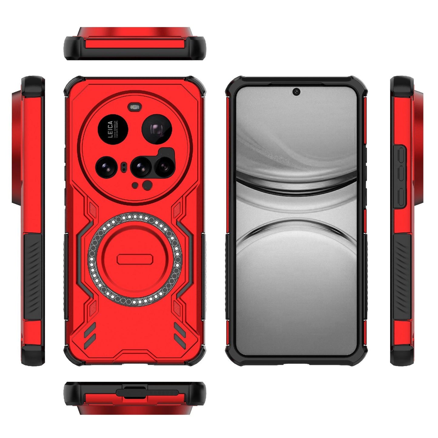 Xiaomi 15 Ultra 5G Butterfly Armor MagSafe Magnetic Ring Shockproof Protective Phone Case with Stand