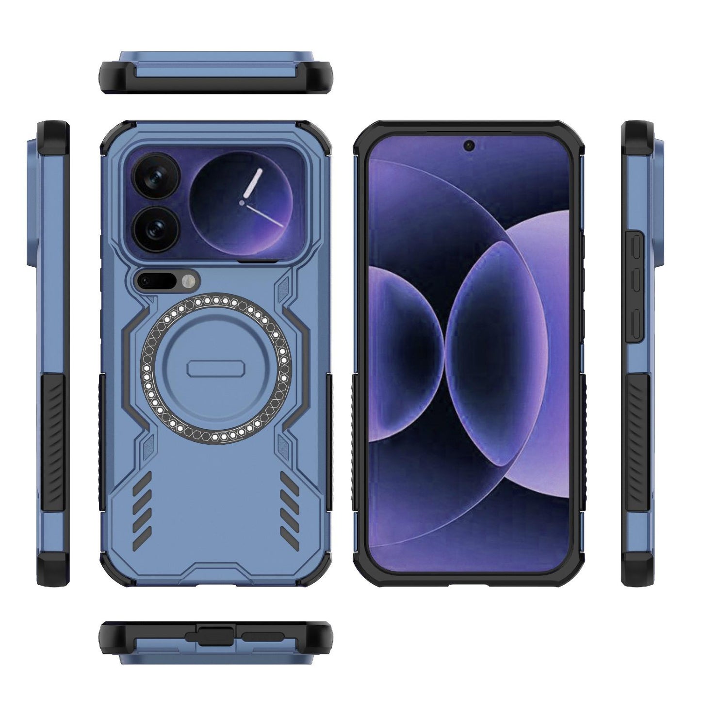 Xiaomi 17 Pro Max 5G Butterfly Armor MagSafe Magnetic Ring Shockproof Protective Phone Case with Stand