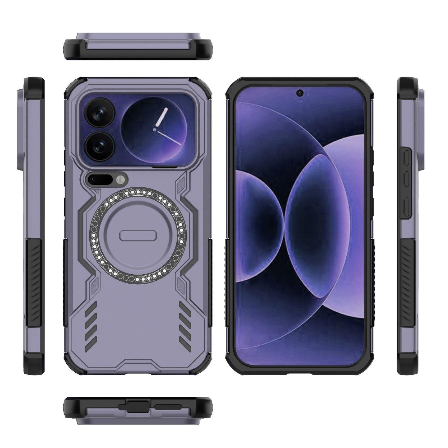Xiaomi 17 Pro Max 5G Butterfly Armor MagSafe Magnetic Ring Shockproof Protective Phone Case with Stand