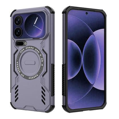 Xiaomi 17 Pro Max 5G Butterfly Armor MagSafe Magnetic Ring Shockproof Protective Phone Case with Stand