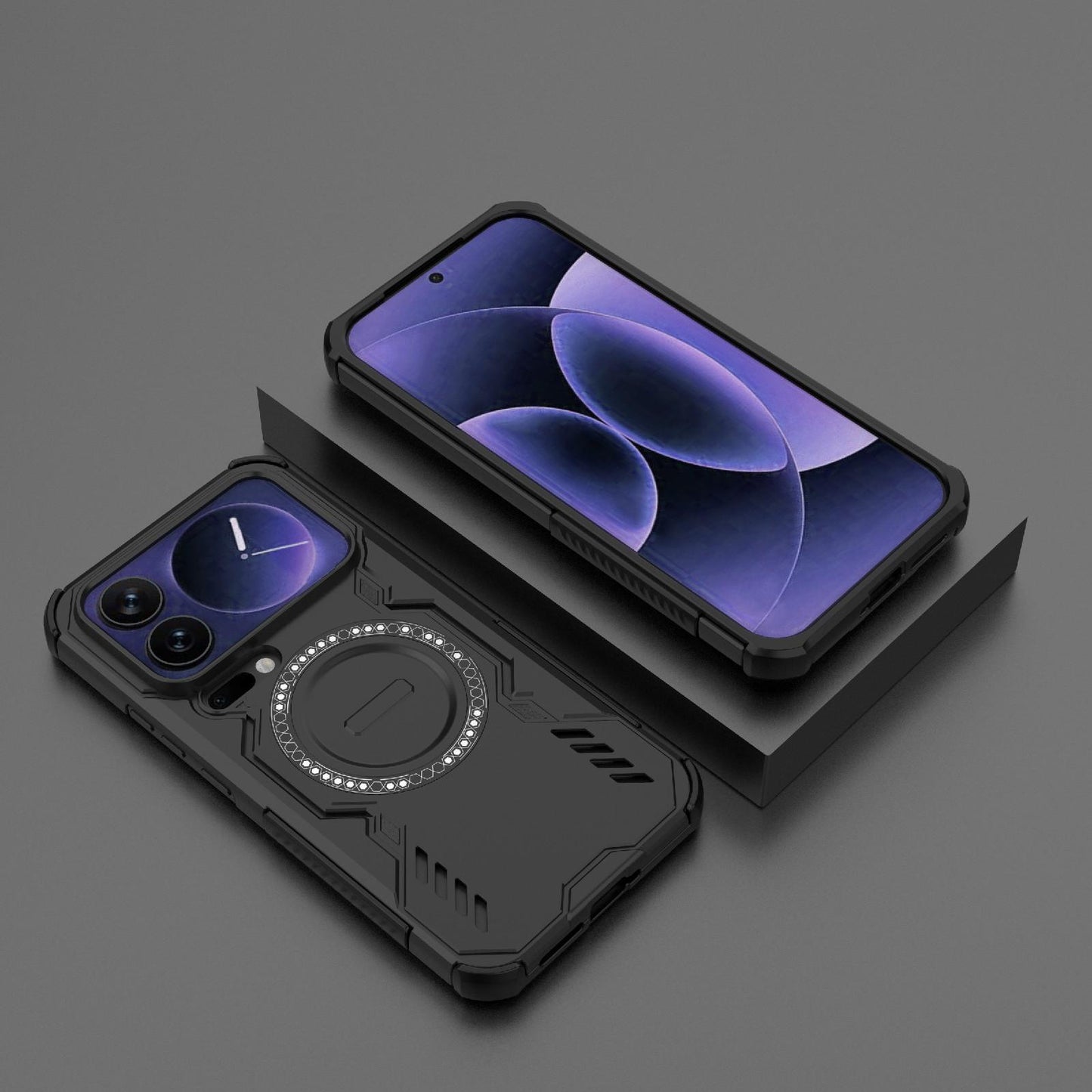 Xiaomi 17 Pro Max 5G Butterfly Armor MagSafe Magnetic Ring Shockproof Protective Phone Case with Stand