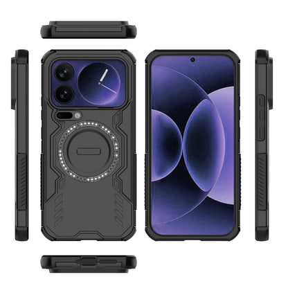 Xiaomi 17 Pro Max 5G Butterfly Armor MagSafe Magnetic Ring Shockproof Protective Phone Case with Stand