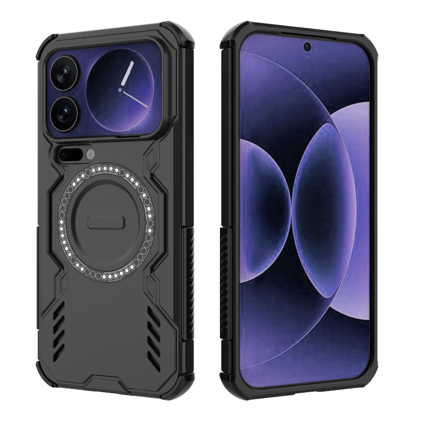 Xiaomi 17 Pro Max 5G Butterfly Armor MagSafe Magnetic Ring Shockproof Protective Phone Case with Stand