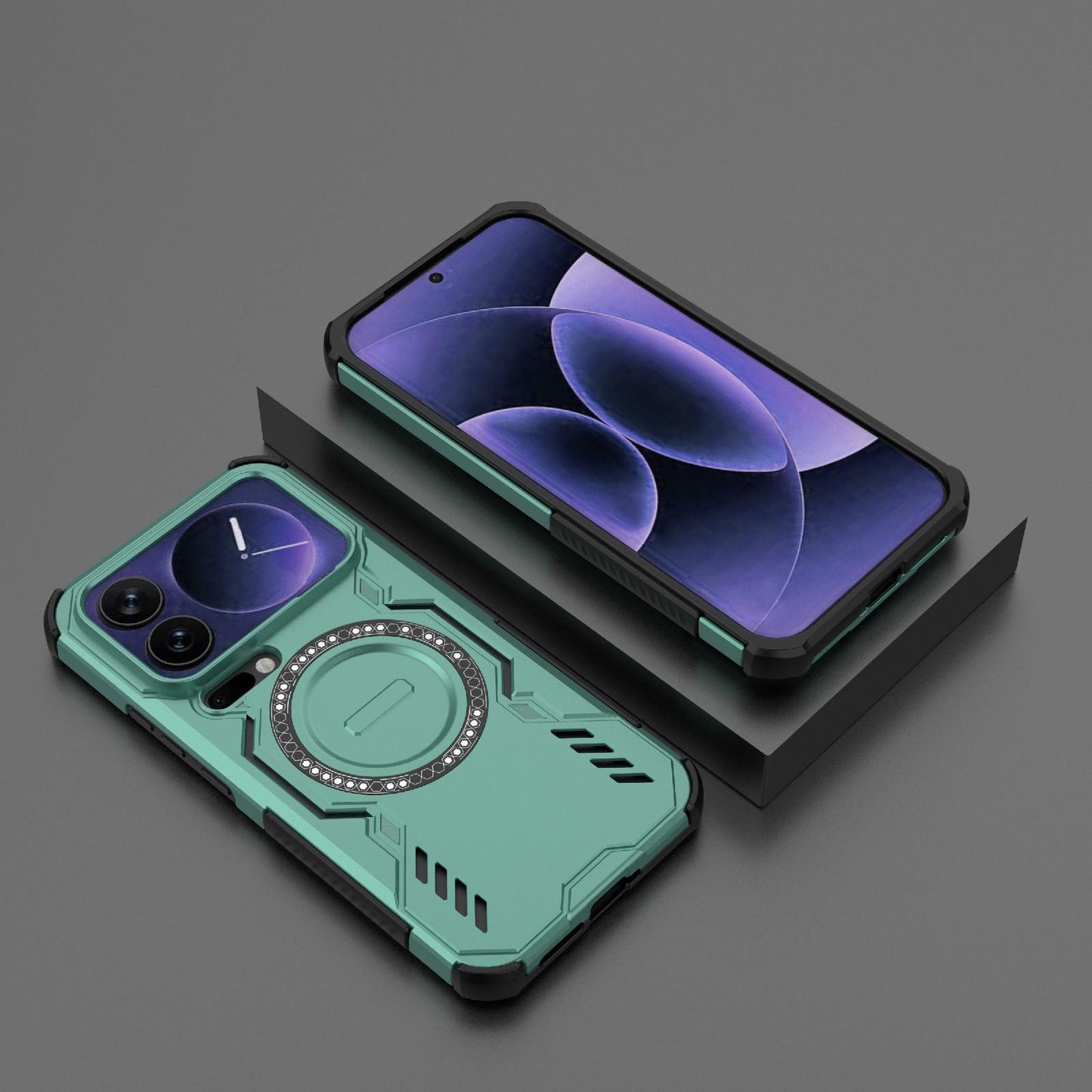 Xiaomi 17 Pro Max 5G Butterfly Armor MagSafe Magnetic Ring Shockproof Protective Phone Case with Stand