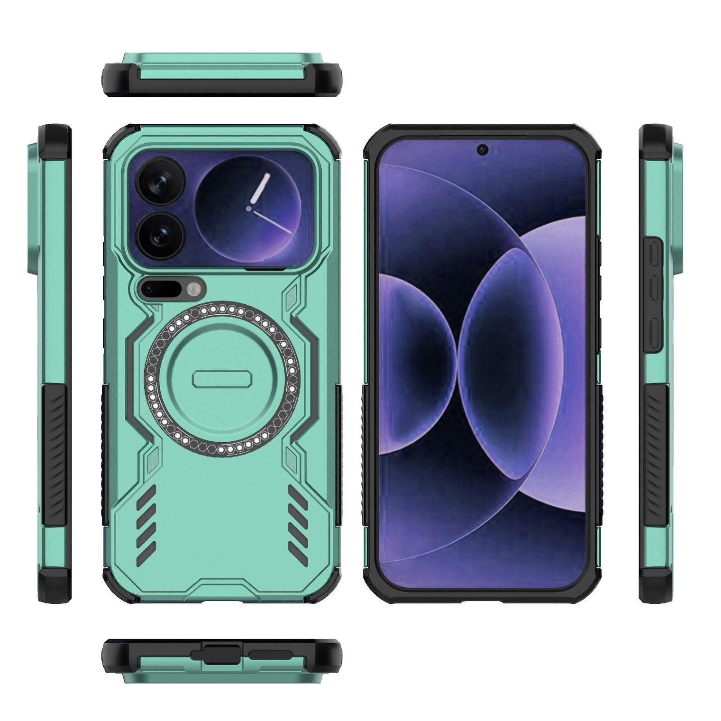 Xiaomi 17 Pro Max 5G Butterfly Armor MagSafe Magnetic Ring Shockproof Protective Phone Case with Stand