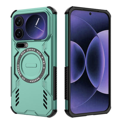 Xiaomi 17 Pro Max 5G Butterfly Armor MagSafe Magnetic Ring Shockproof Protective Phone Case with Stand