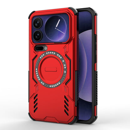 Xiaomi 17 Pro Max 5G Butterfly Armor MagSafe Magnetic Ring Shockproof Protective Phone Case with Stand