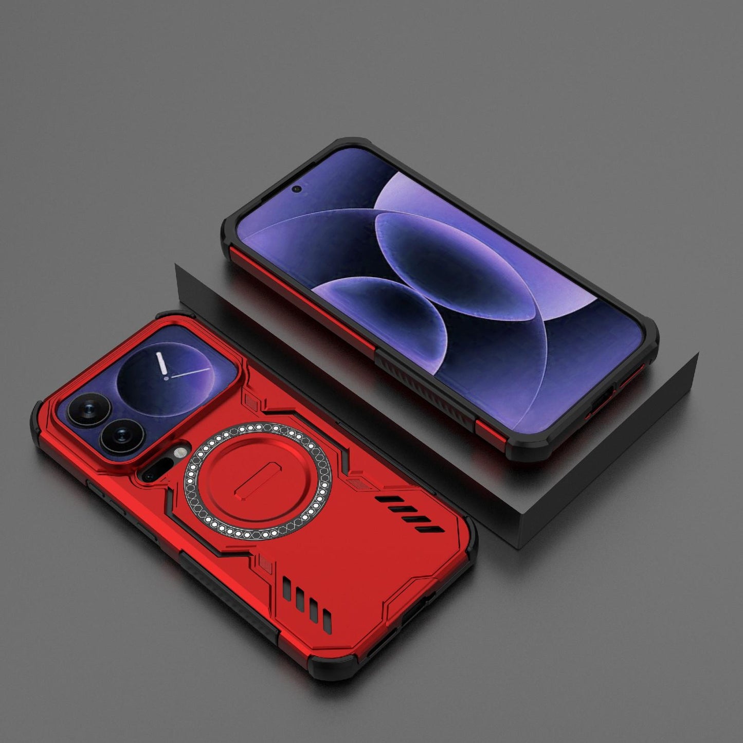 Xiaomi 17 Pro Max 5G Butterfly Armor MagSafe Magnetic Ring Shockproof Protective Phone Case with Stand