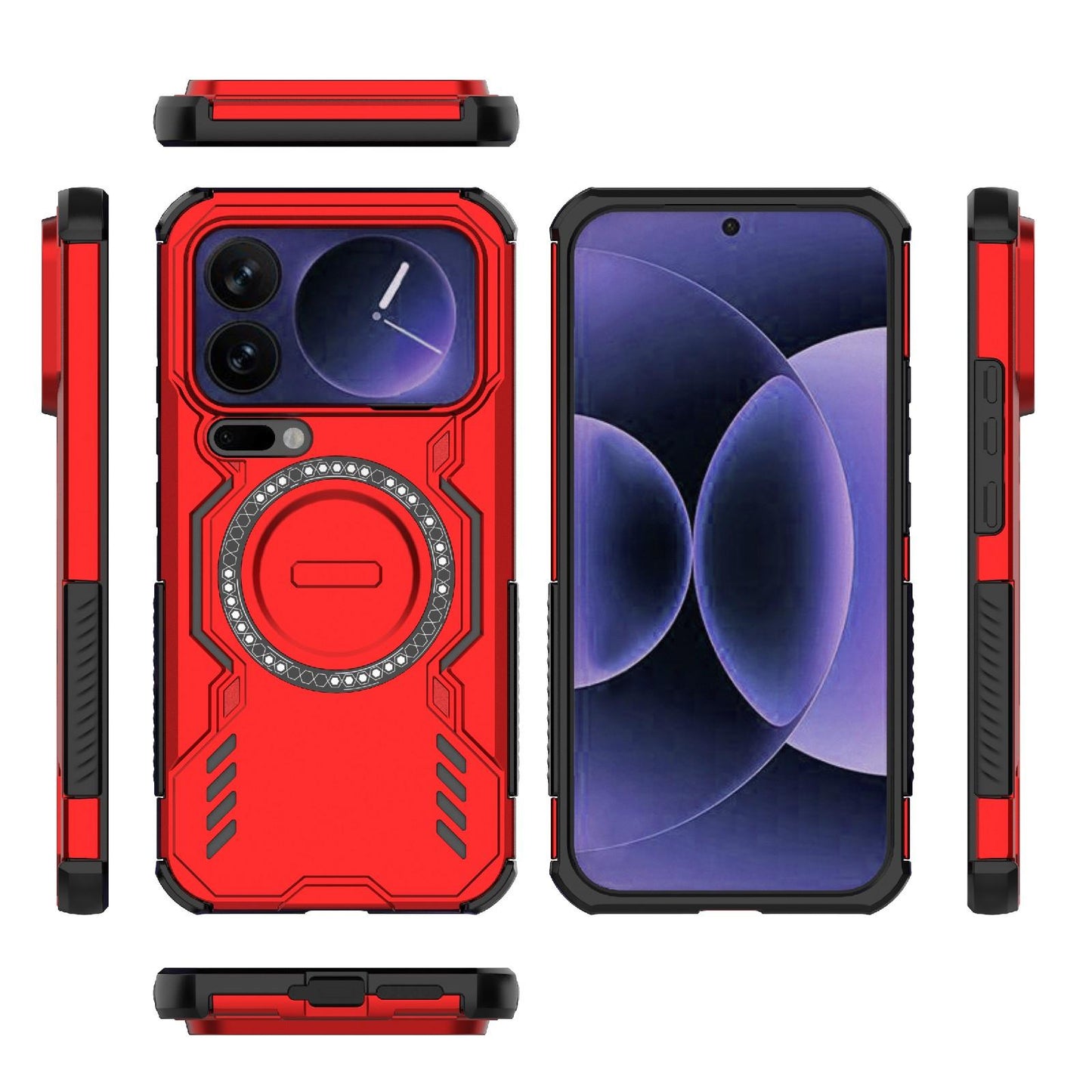 Xiaomi 17 Pro Max 5G Butterfly Armor MagSafe Magnetic Ring Shockproof Protective Phone Case with Stand