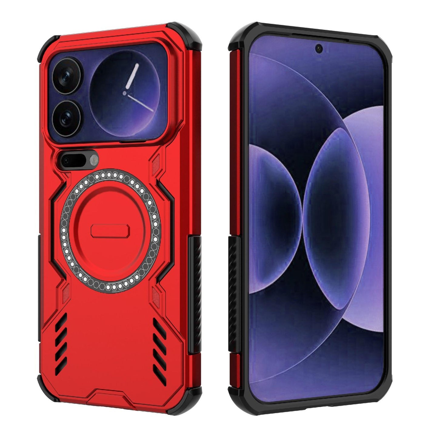 Xiaomi 17 Pro Max 5G Butterfly Armor MagSafe Magnetic Ring Shockproof Protective Phone Case with Stand