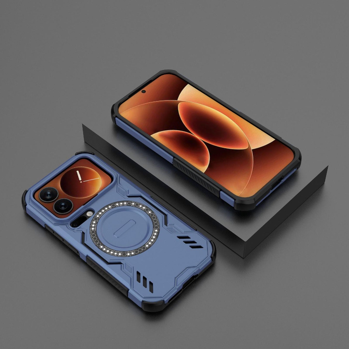 Xiaomi 17 Pro 5G Butterfly Armor MagSafe Magnetic Ring Shockproof Protective Phone Case with Stand