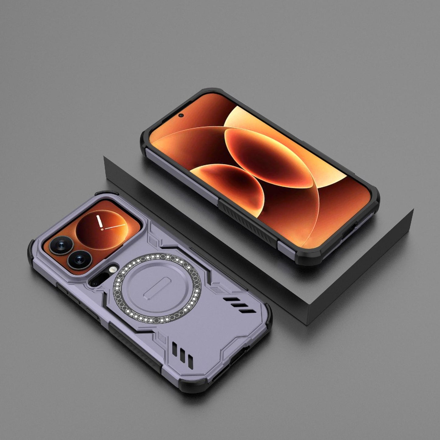Xiaomi 17 Pro 5G Butterfly Armor MagSafe Magnetic Ring Shockproof Protective Phone Case with Stand