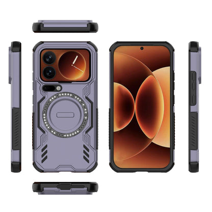 Xiaomi 17 Pro 5G Butterfly Armor MagSafe Magnetic Ring Shockproof Protective Phone Case with Stand