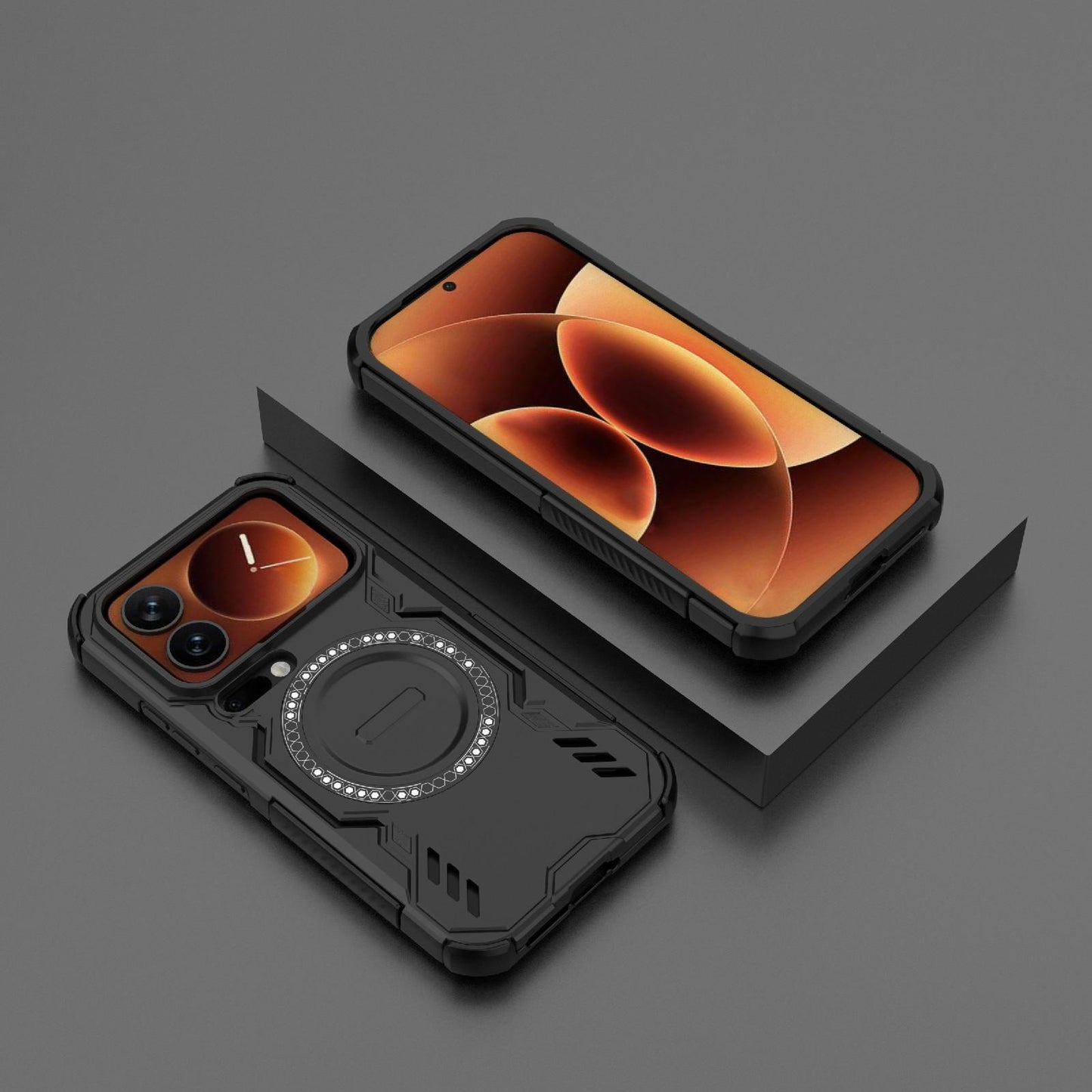 Xiaomi 17 Pro 5G Butterfly Armor MagSafe Magnetic Ring Shockproof Protective Phone Case with Stand