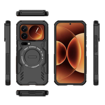 Xiaomi 17 Pro 5G Butterfly Armor MagSafe Magnetic Ring Shockproof Protective Phone Case with Stand