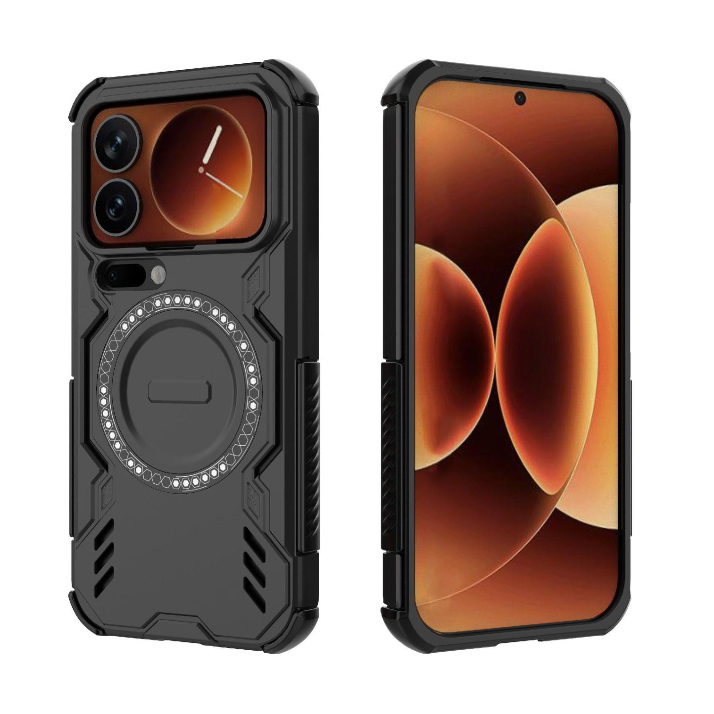 Xiaomi 17 Pro 5G Butterfly Armor MagSafe Magnetic Ring Shockproof Protective Phone Case with Stand