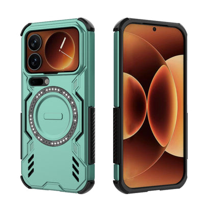 Xiaomi 17 Pro 5G Butterfly Armor MagSafe Magnetic Ring Shockproof Protective Phone Case with Stand