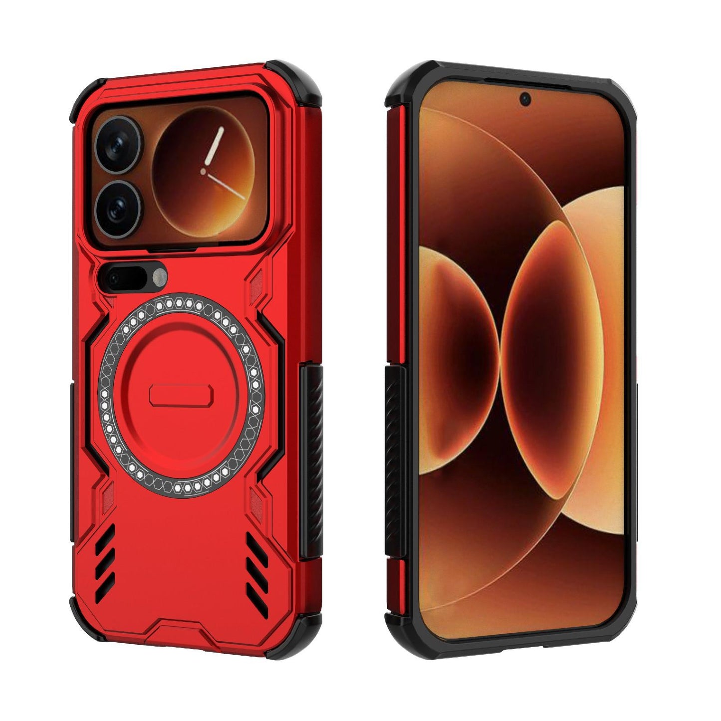 Xiaomi 17 Pro 5G Butterfly Armor MagSafe Magnetic Ring Shockproof Protective Phone Case with Stand