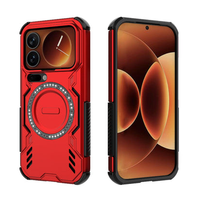 Xiaomi 17 Pro 5G Butterfly Armor MagSafe Magnetic Ring Shockproof Protective Phone Case with Stand