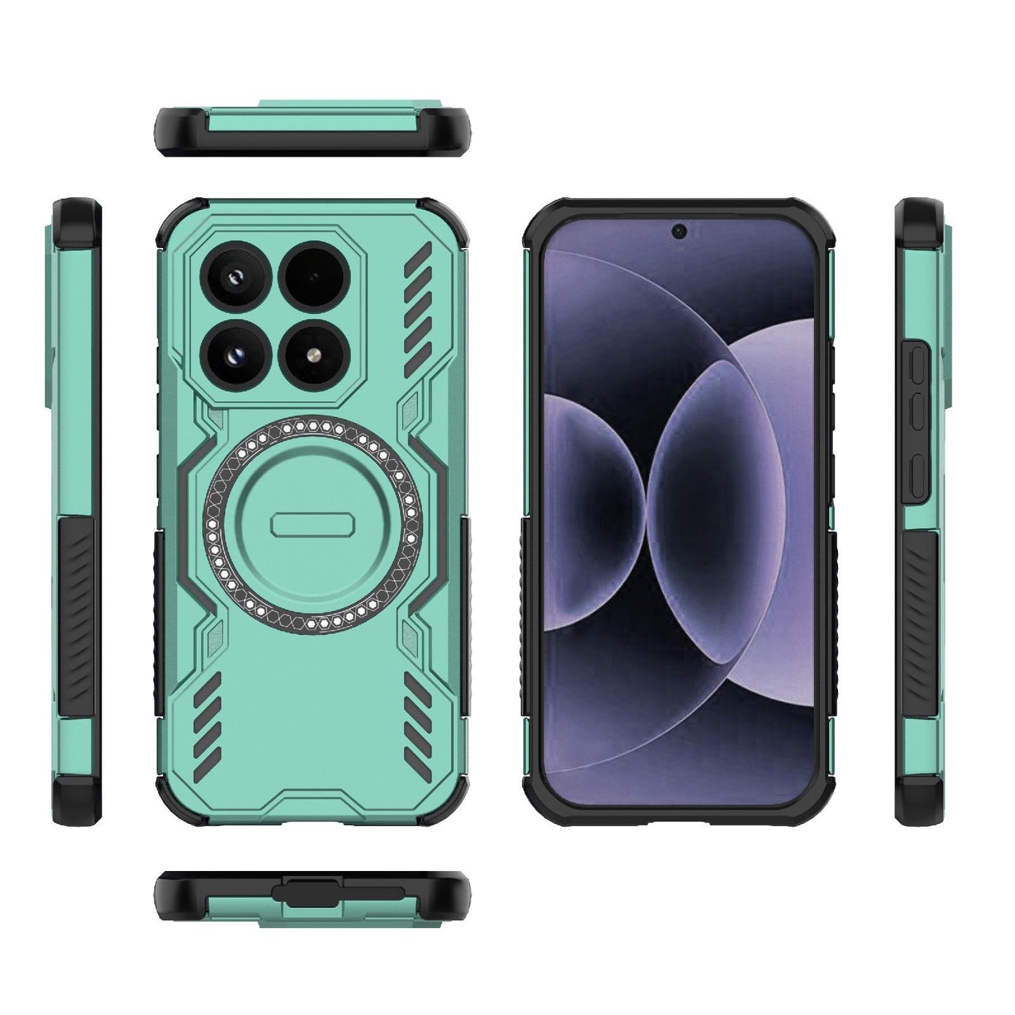Xiaomi 17 5G Butterfly Armor MagSafe Magnetic Ring Shockproof Protective Phone Case with Stand